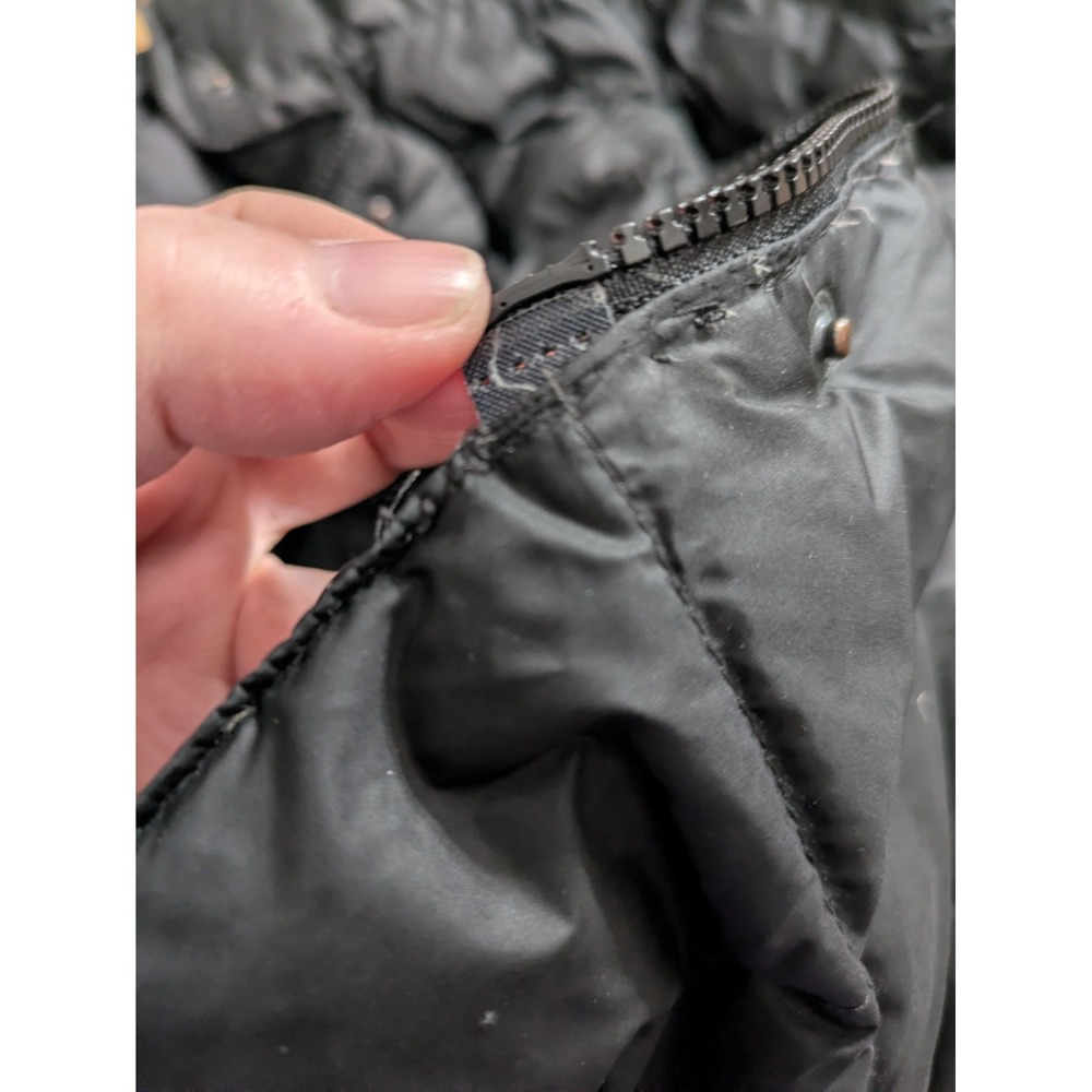 The North Face Womens 550 Down Hooded Parka Puffer Jacket Black Large L Long - Picture 14 of 16